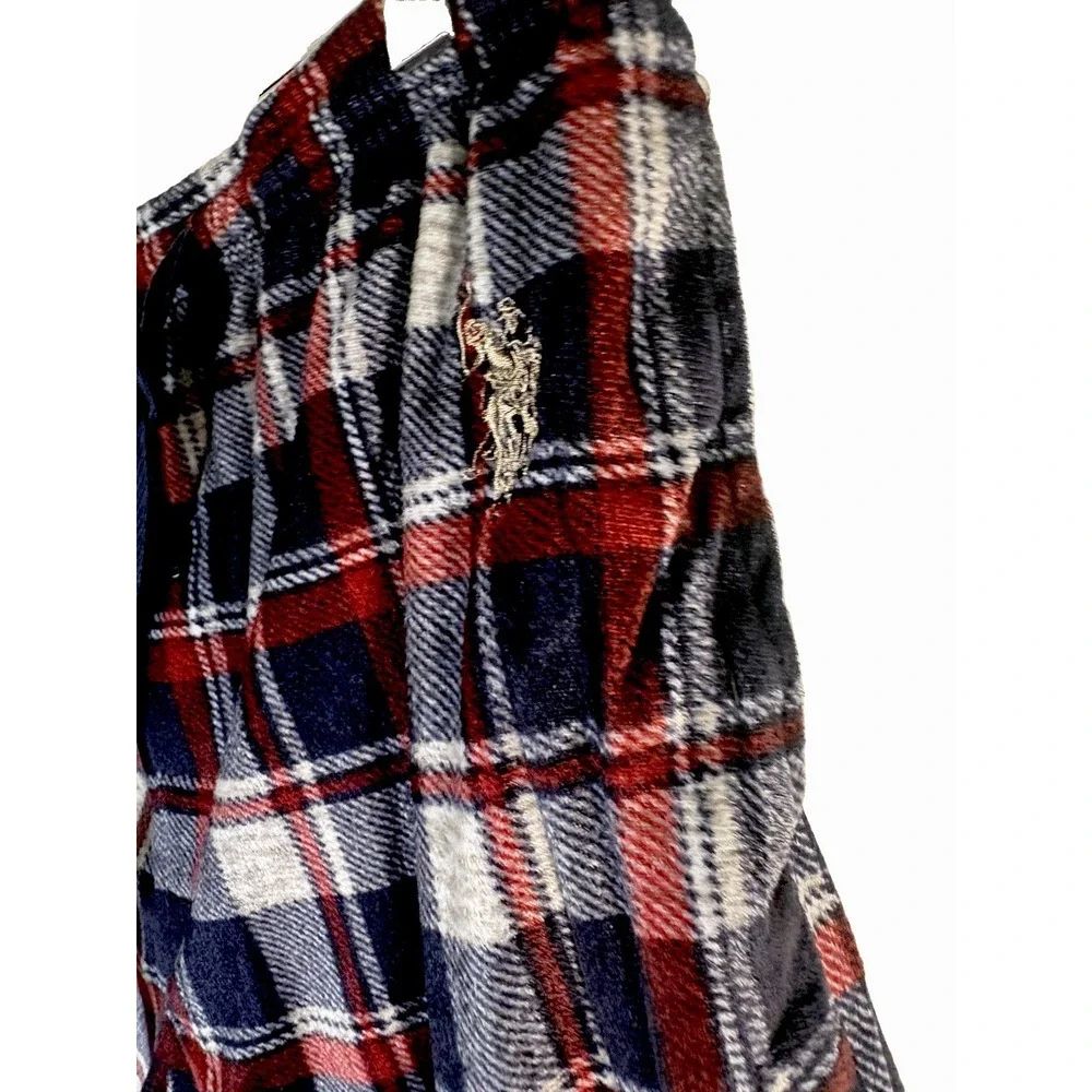 Polo Assn Sleepwear L Men Bottoms Plaid Velour Pyjama Loungewear  Christmas Pony